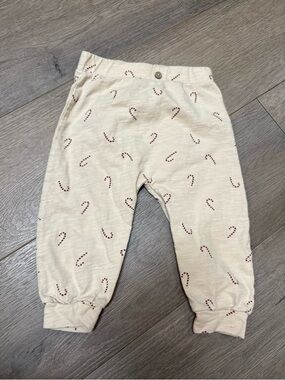 Rylee + Cru Cream Candy Cane Print Kids Pants